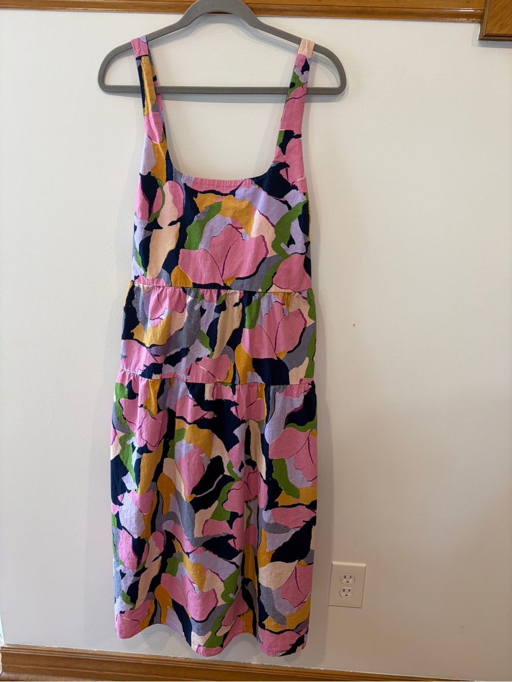 Ava & Viv Multicolored Floral Print Tiered Midi Dress 100% Cotton - Women’s 1X